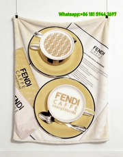 Fendi Coffee Art Flannel Throw Blanket IMG_9623